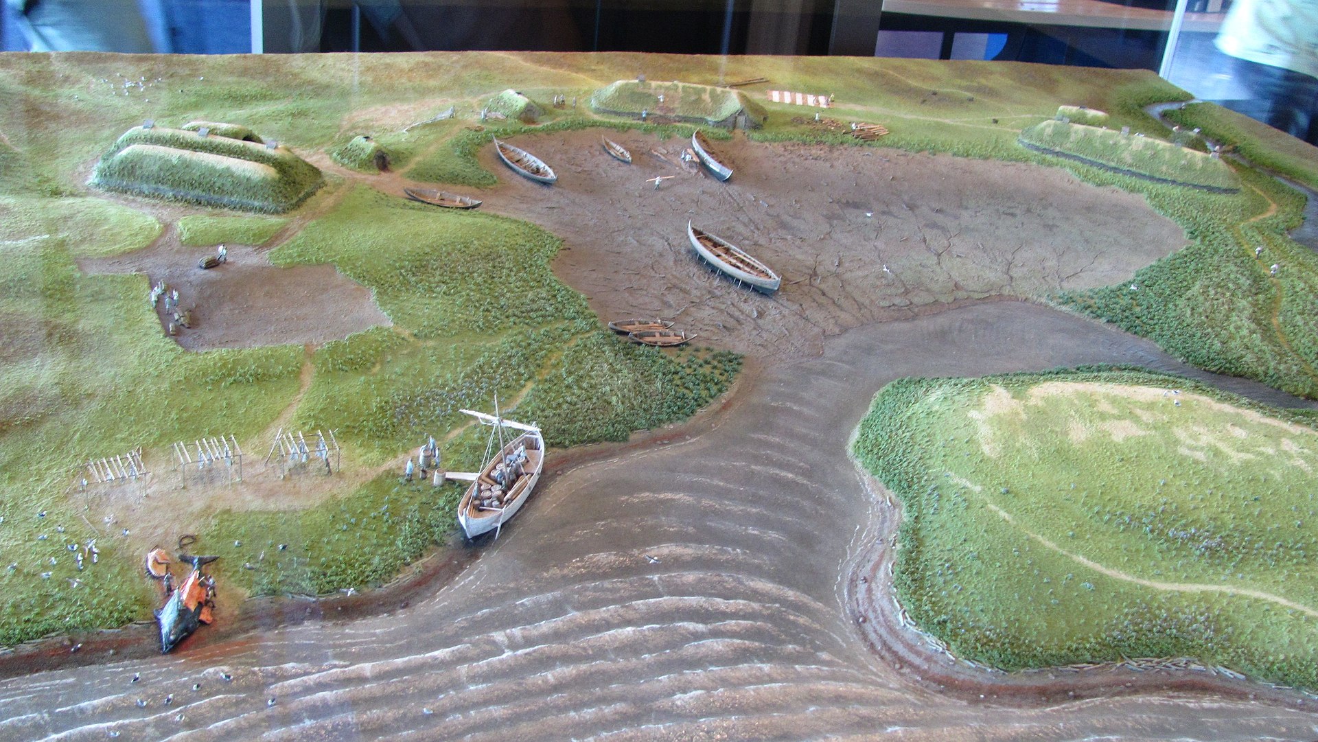 Модель, изображающая скандинавское поселение, основанное в L'Anse aux Meadows.